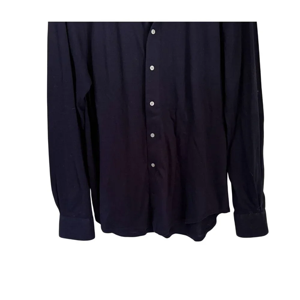 Suitsupply Mens Navy Egyptian Cotton Dress Shirt Navy Blue Size 15.5 Extra Slim - Picture 4 of 10